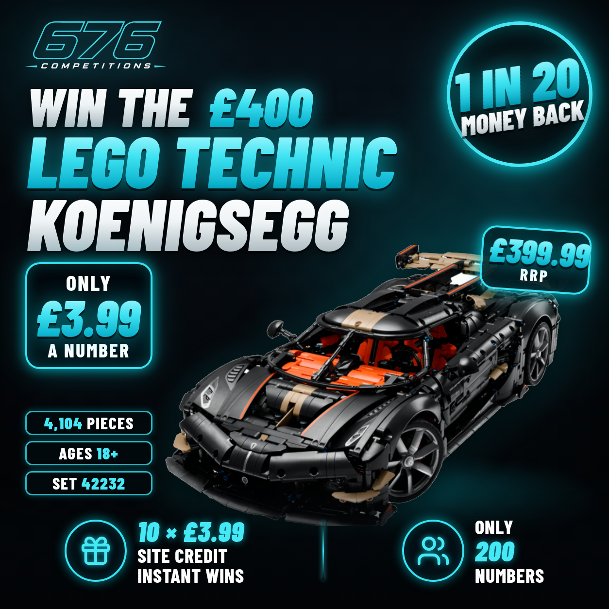 WIN THE £400 LEGO TECHNIC KOENIGSEGG MEGACAR!